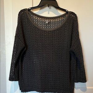 Aerie oversized Charcoal Open-Knit Sweater.  B6
